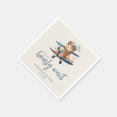 Serviette En Papier Charmant Baby shower Garçon Bleu Teddy (Coin)