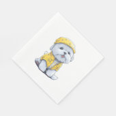 Serviette En Papier Charmant chien mignon (Coin)