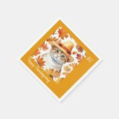 Serviette En Papier Charmant Thanksgiving Chat en déguisement (Coin)