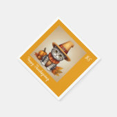 Serviette En Papier Charmant Thanksgiving Chat en déguisement (Coin)
