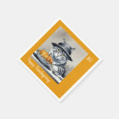 Serviette En Papier Charmant Thanksgiving Chat en déguisement (Coin)