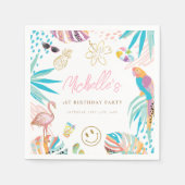 Serviette En Papier Charmant Tropical Thème Anniversaire (Devant)