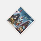 Serviette En Papier Charmant village de Noël enneigé sur mesure (Coin)