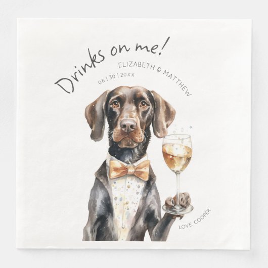 Serviette En Papier Charmante barre d'aquarelle allemande à pointer co (Devant)