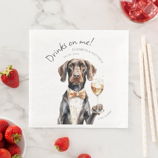 Serviette En Papier Charmante barre d'aquarelle allemande à pointer co (En situation)