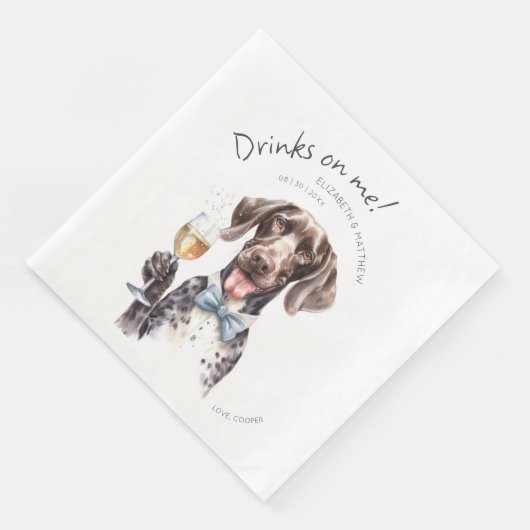 Serviette En Papier Charmante barre d'aquarelle allemande à pointer co (Coin)