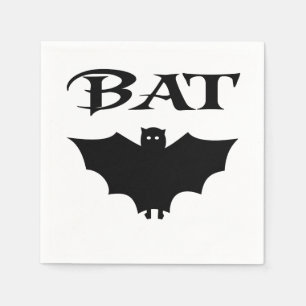 Serviette En Papier Charmante Chauve-Souris Noir Et Blanc Halloween