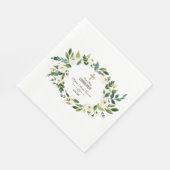 Serviette En Papier Charmante couronne de fleurs blanches et la sainte (Coin)