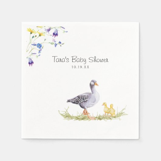 Serviette En Papier Charmante ferme rustique | Mère Goose Floral (Devant)