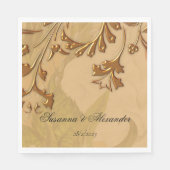 Serviette En Papier Charmante Peonies Boho et Mariage d'or (Devant)