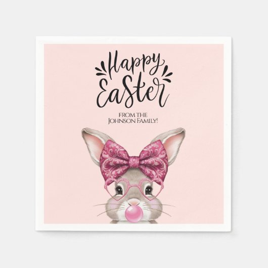 Serviette En Papier Charmante serviettes de Pâques personnalisées (Devant)