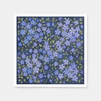 Serviette En Papier Charmantes fleurs de pervenche dispersées bleu pro