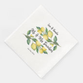 Serviette En Papier Charme Aquarelle Citron Mariage tropical (Coin)