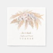 Serviette En Papier Charme Blanc Orchidée Blush Rose Pampas Mariage en (Devant)