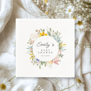 Serviette En Papier Charme de jardin fleur sauvage   Accueil baby show