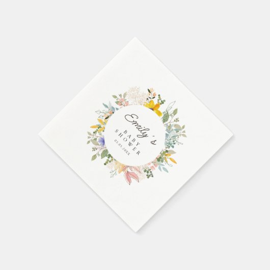 Serviette En Papier Charme de jardin fleur sauvage | Accueil baby show (Coin)