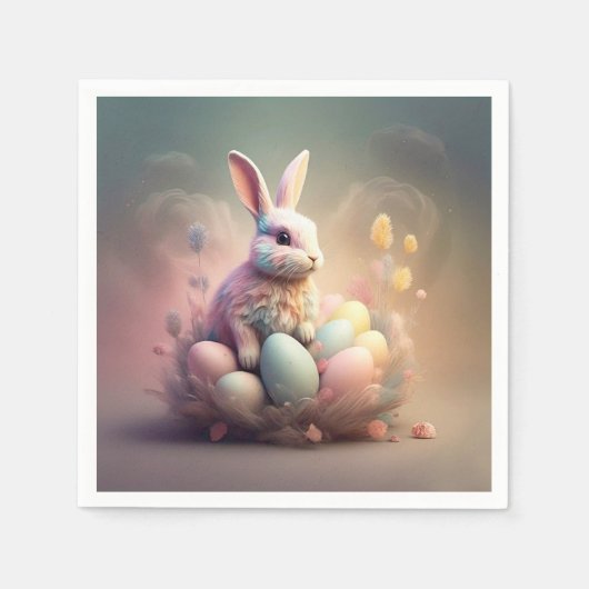 SERVIETTE EN PAPIER " CHARME DE PÂQUES " (Devant)