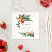 Serviette En Papier Charme Lush Tropical Garden Fleurs Mariage en fleu (En situation)