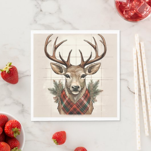 Serviette En Papier Charme rustique Treashouse Treasures with Plaid De (En situation)