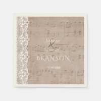 Charme Vintage feuille de musique et Mariage dente