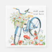 Serviette En Papier Charming Bicycle Flowers Nature (Devant)