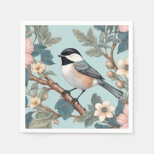 Serviette En Papier Charming Chickadee Bird (Devant)