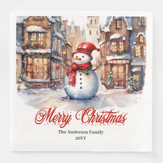 Serviette En Papier Charming Christmas scene napkins classic palette (Devant)