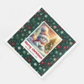 Serviette En Papier Charming Christmas Snowman Napkins Personalized  (Coin)