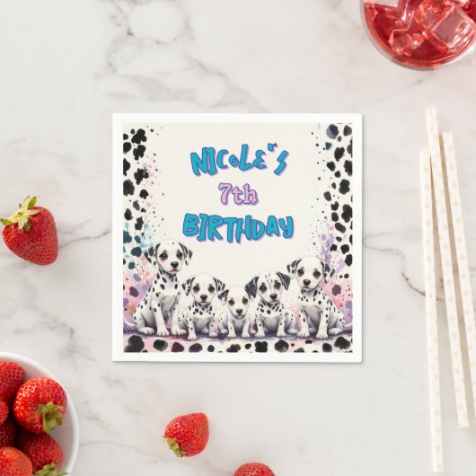 Serviette En Papier Charming Dalmatian Puppy Birthday (En situation)