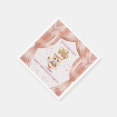 Serviette En Papier Charming Dancing Kitten Photo First Birthday Girl (Coin)