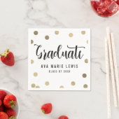 Serviette En Papier Charming Dots Gold Graduation serviettes (En situation)