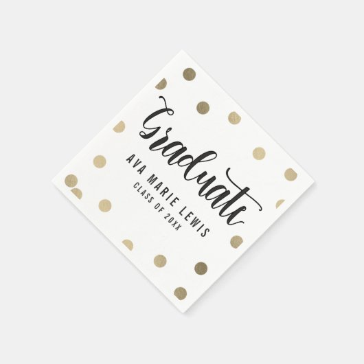 Serviette En Papier Charming Dots Gold Graduation serviettes (Coin)