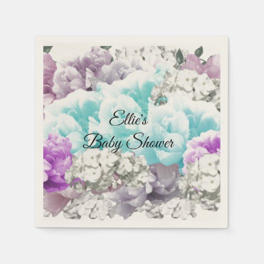 Serviette En Papier Charming Floral Bouquet Baby shower Papier (Devant)