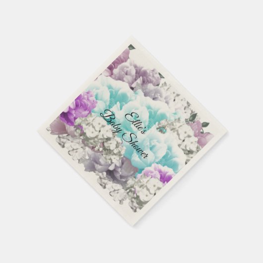 Serviette En Papier Charming Floral Bouquet Baby shower Papier (Coin)