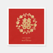 Serviette En Papier Charming Glitter Floral Chinese Double Happiness (Devant)