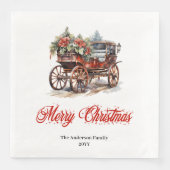 Serviette En Papier Charming holiday scene napkins cozy watercolor  (Devant)