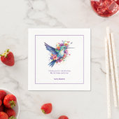 Serviette En Papier Charming Hummingbird Floral Bouquet fête d'anniver (En situation)