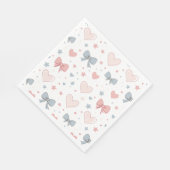 Serviette En Papier Charming Motif rose et bleu pastel Bow (Coin)