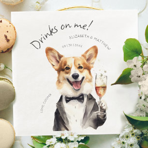 Serviette En Papier Charming Pembroke Welsh Corgi Waiter