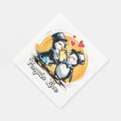 Serviette En Papier Charming Penguin Couple (Coin)