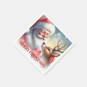 Serviette En Papier Charming Santa Claus Rudolph Holiday Napkins Dinne (Coin)