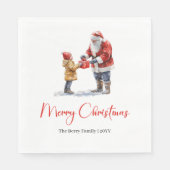 Serviette En Papier Charming Santa Claus Traditional Festive Dinner (Devant)
