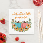 Serviette En Papier Charming Tournesols Petite révélation Citrouille d (En situation)