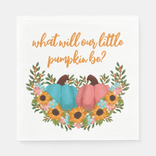 Serviette En Papier Charming Tournesols Petite révélation Citrouille d (Devant)