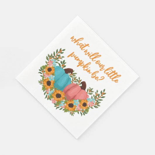 Serviette En Papier Charming Tournesols Petite révélation Citrouille d (Coin)