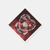 Serviette En Papier Charming Valentine Gnome in Crystal Heart Display  (Coin)