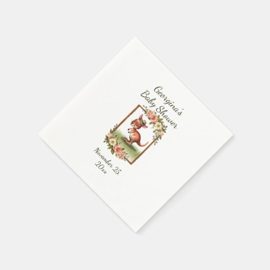 Serviette En Papier Charming Watercolor Kangaroo Party (Coin)