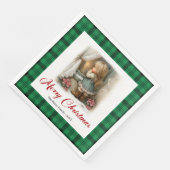 Serviette En Papier Charming Watercolor Winter Scene Name Napkins Set (Coin)