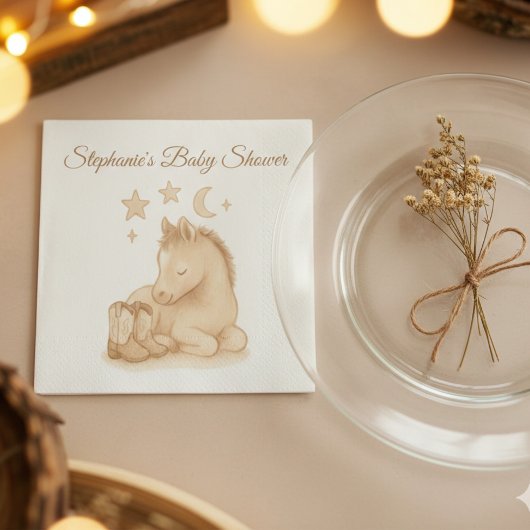 Serviette En Papier Charming Western Baby Horse – Shower