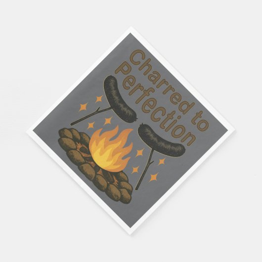 Serviette En Papier Charred to Perfection Funky Campfire Hot Dog (Coin)